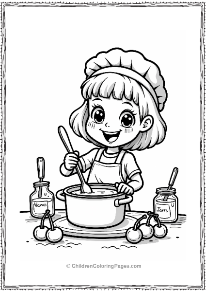 Cherry Jam Making Scene Free PDF Printable