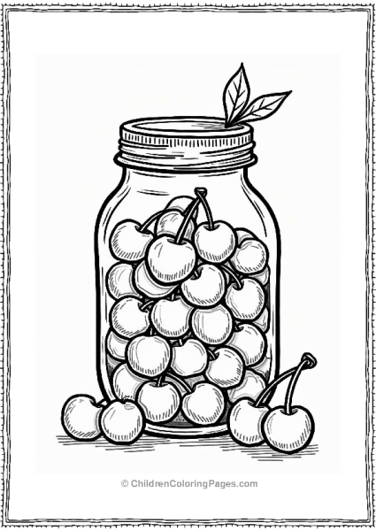 Cherry Jar With Spilled Cherries Free PDF Printable