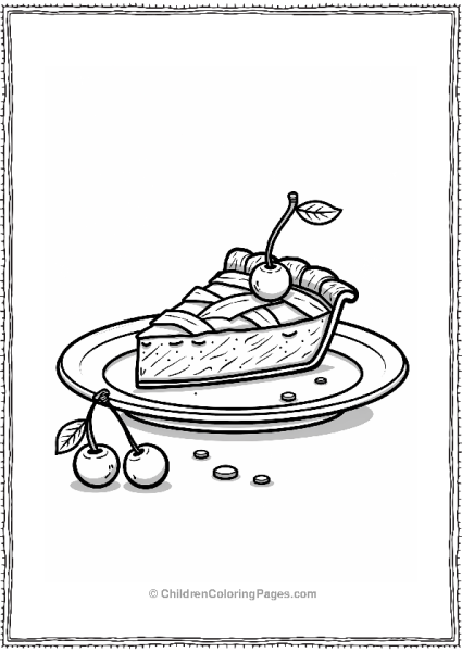 Cherry Pie Slice Illustration Free PDF Printable