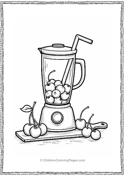 Cherry Smoothie Preparation Illustration Free PDF Printable