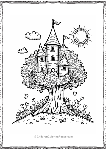 Cherry Tree Castle In A Whimsical Setting Free PDF Printable