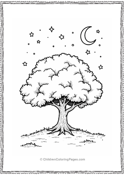 Cherry Tree Under A Starry Sky Free PDF Printable