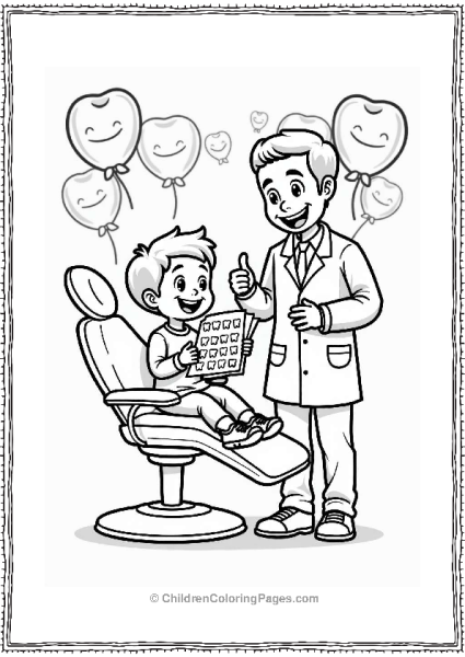 Child At The Dentist With Sticker Chart Free PDF Printable