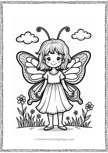 Child Dressed As A Butterfly Free PDF Printable