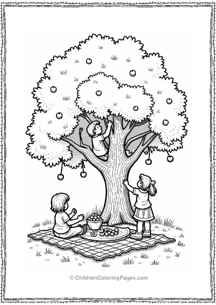 Children Climbing A Cherry Tree Free PDF Printable