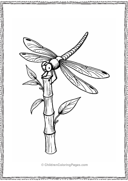 Chinese Dragonfly On Bamboo Free PDF Printable