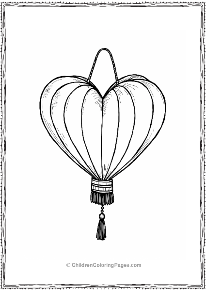 Chinese Lantern Heart Outline Free PDF Printable