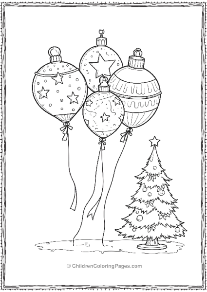 Christmas Ornaments Balloons Free PDF Printable