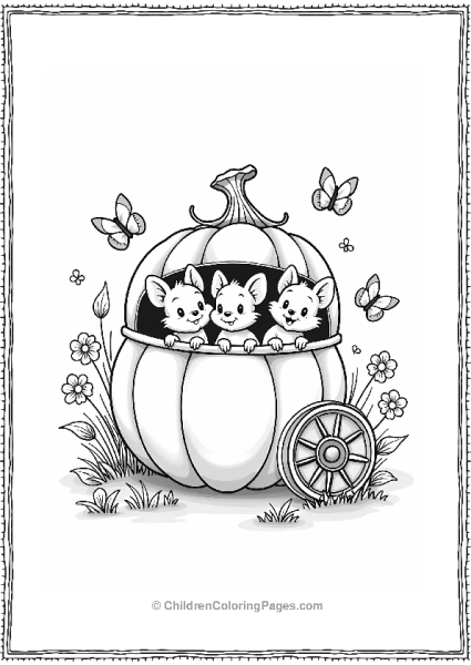 Cinderella And Her Mouse Friends In The Pumpkin Carriage Free PDF Printable