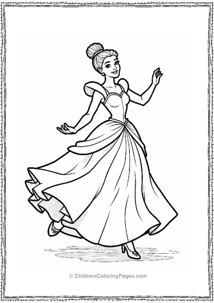 Cinderella Dancing In Her Ball Gown Free PDF Printable