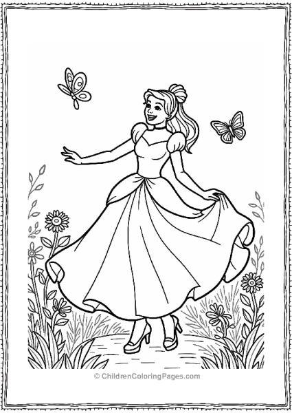 Cinderella Dancing With Butterflies Free PDF Printable