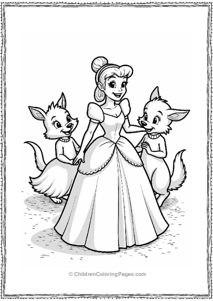 Cinderella With Her Animal Friends At The Ball Free PDF Printable