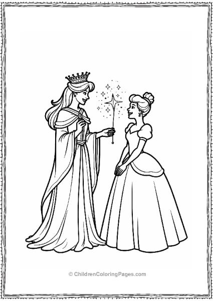 Cinderella With Her Fairy Godmother Free PDF Printable