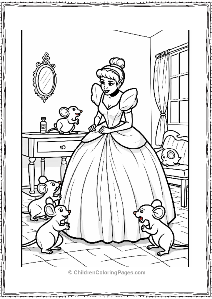 Cinderella With Her Helping Animals Free PDF Printable