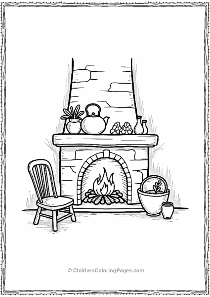 Cinderella’s Cozy Cottage Fireplace Free PDF Printable