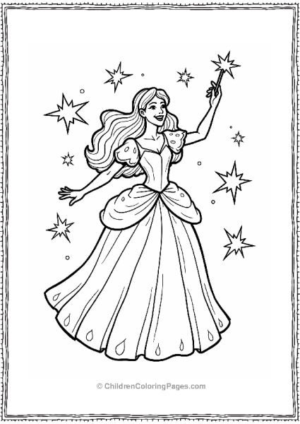 Cinderella’s Fairy Godmother With Sparkles Free PDF Printable