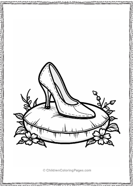 Cinderella’s Glass Slipper On A Cushion Free PDF Printable