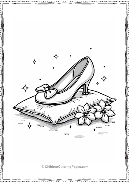 Cinderella’s Glass Slipper On A Pillow Free PDF Printable