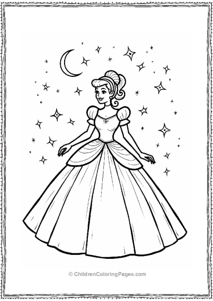 Cinderella’s Magical Night Silhouette Free PDF Printable