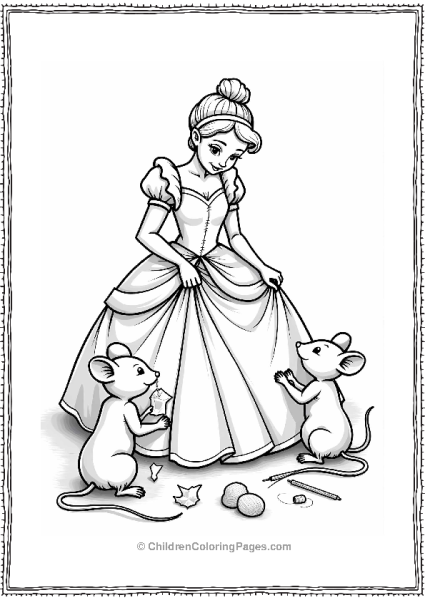 Cinderella’s Mice Making A Dress Free PDF Printable