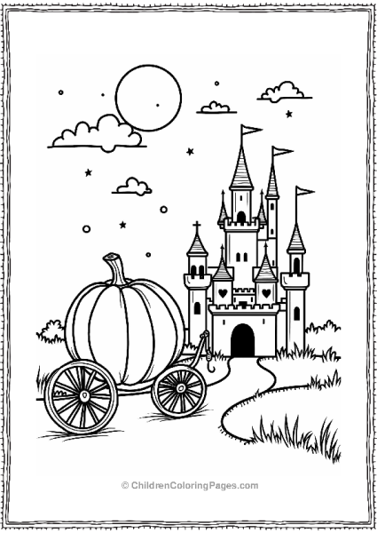 Cinderella’s Pumpkin Carriage By The Castle Free PDF Printable