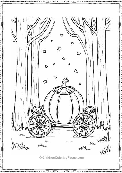 Cinderella’s Pumpkin Carriage In The Forest Free PDF Printable