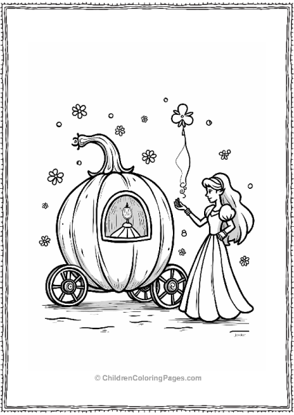 Cinderella’s Pumpkin Carriage With Fairy Godmother Free PDF Printable