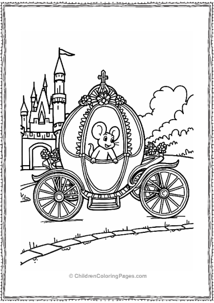 Cinderellas Magical Carriage Outside The Castle Free PDF Printable