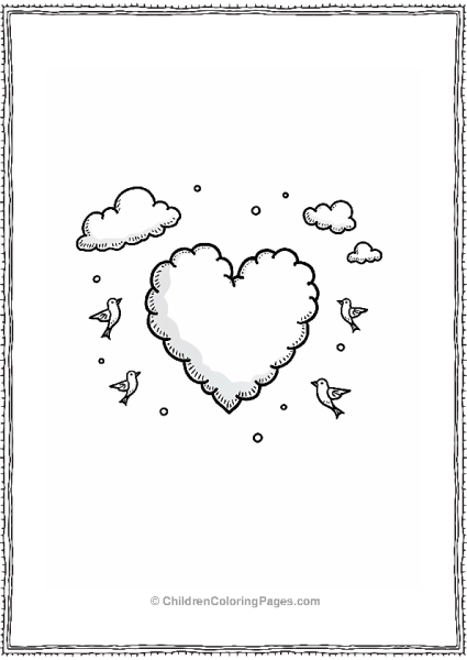 Cloud Heart With Birds Free PDF Printable