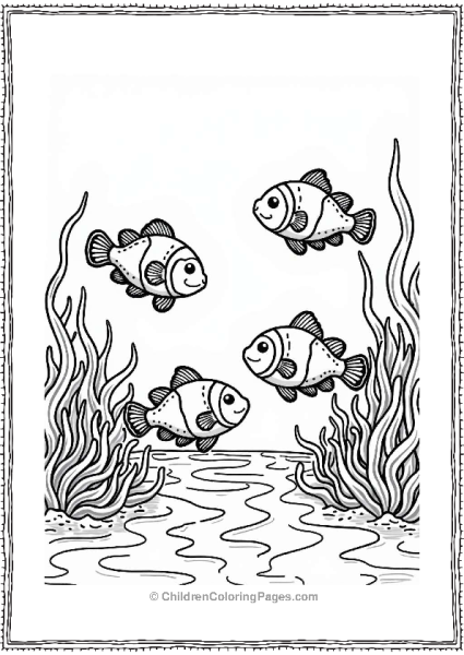 Clownfish Playing Near Anemone Free PDF Printable