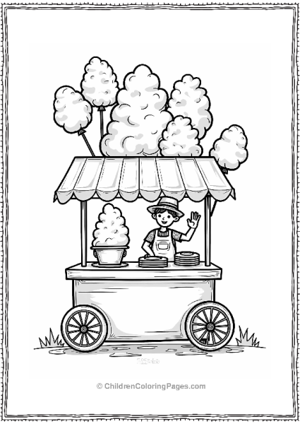 Cotton Candy Stand With Vendor Free PDF Printable