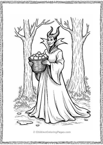 Cunning Maleficent With Apples Free PDF Printable