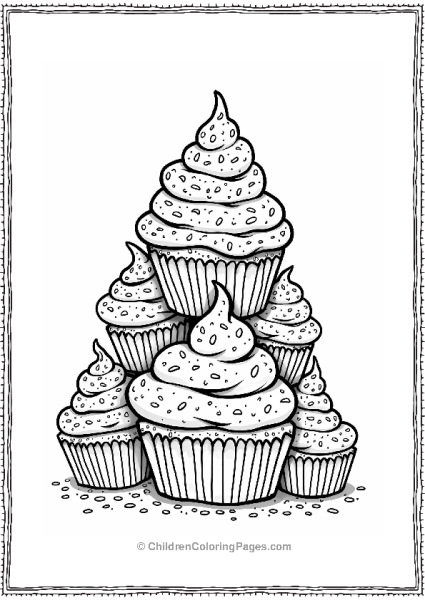 Cupcake Mountain With Candy Sprinkles Free PDF Printable