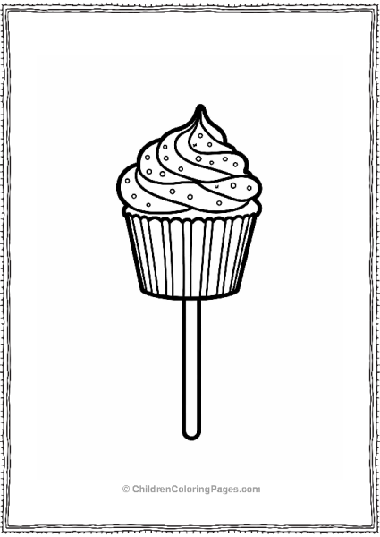 Cupcake Topped Lollipop Free PDF Printable