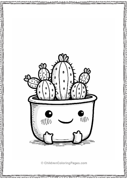 Cute Cacti In A Monster Planter Free PDF Printable