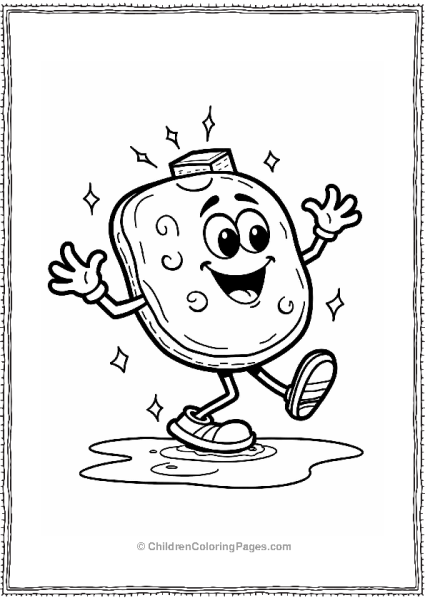 Dancing Pancake Character In A Kitchen Free PDF Printable