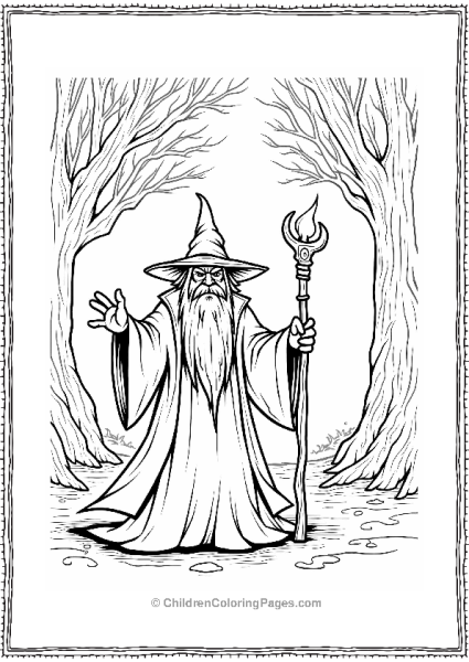 Dastardly Sorcerer In A Dark Forest Free PDF Printable