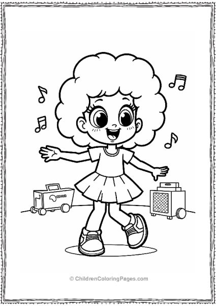 Dee Dee Dancing With Music Notes Free PDF Printable