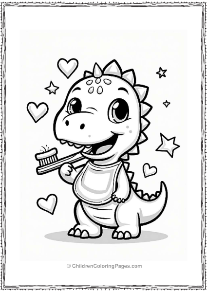 Dinosaur Dentist With Sparkly Toothbrush Free PDF Printable