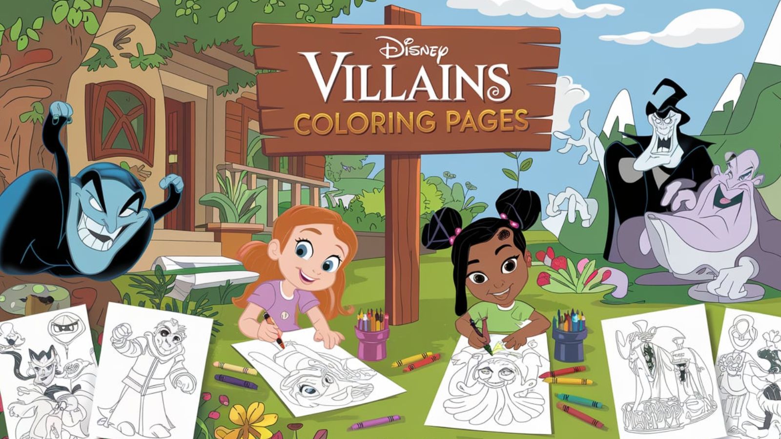 Disney Villain Coloring Pages – Download Free PDFs For Children👻🦹‍♂️🎨