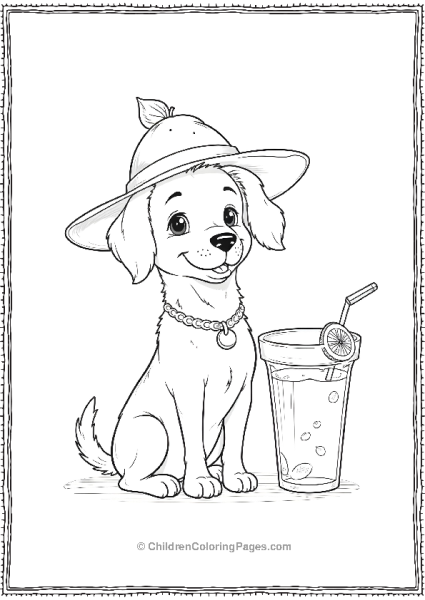 Dog Enjoying Lemonade Free PDF Printable