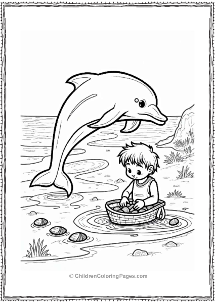 Dolphin At The Sandy Beach Free PDF Printable