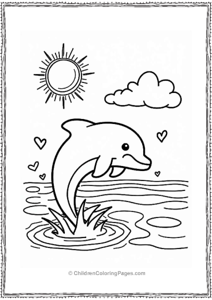 Dolphin Leaping Under A Sunny Sky Free PDF Printable