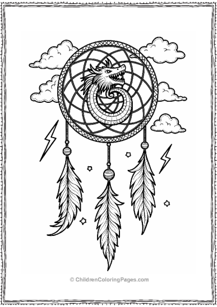 Dragon Dreamcatcher Design Free PDF Printable