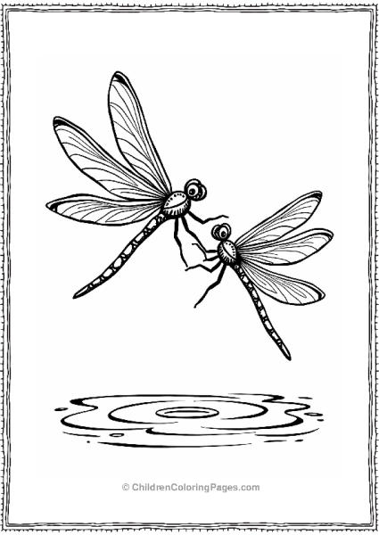 Dragonflies Dancing Over A Pond Free PDF Printable