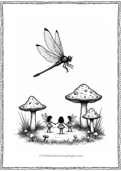 Dragonfly Above Fairy Circle Free PDF Printable