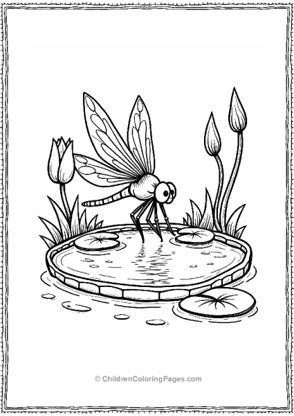 Dragonfly By The Pond Free PDF Printable