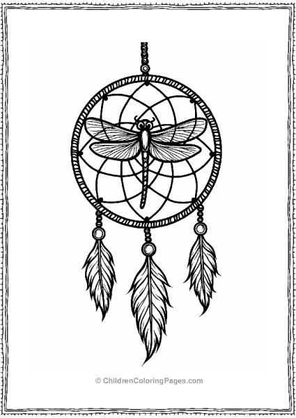 Dragonfly Dreamcatcher Design Free PDF Printable