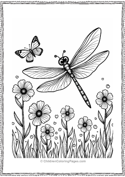 Dragonfly In A Whimsical Garden Free PDF Printable