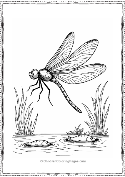 Dragonfly Nymph Swimming In Water Free PDF Printable